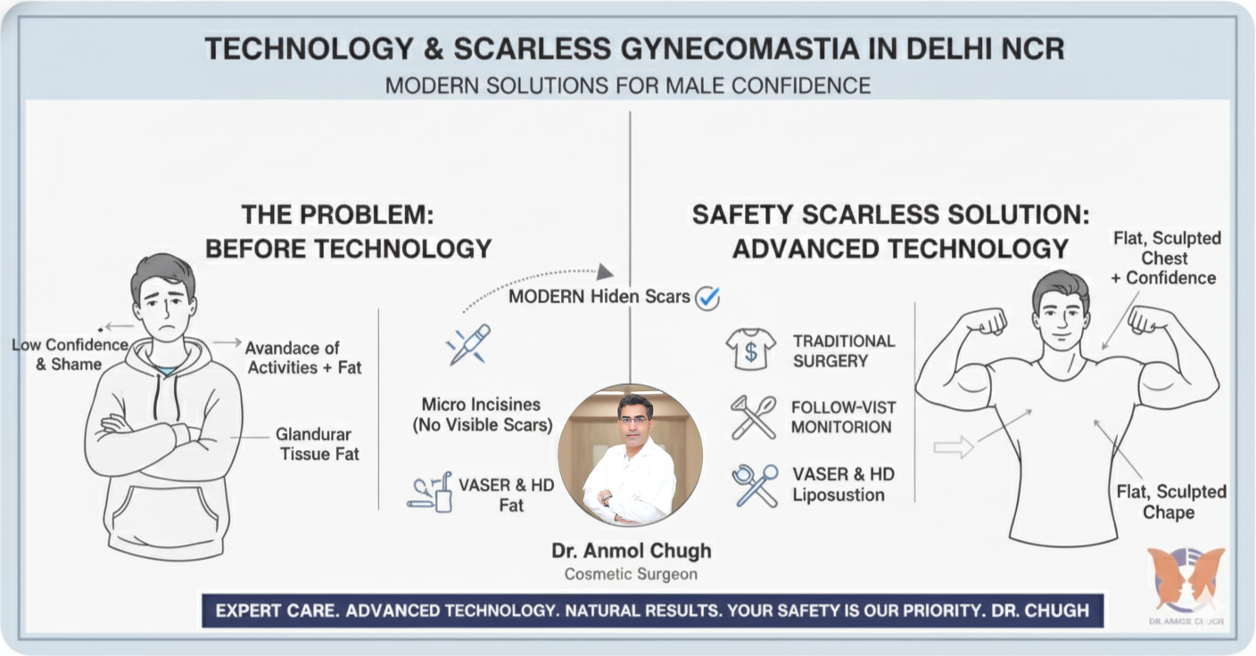 How Technology is Allowing Scarless Gynecomastia in Delhi